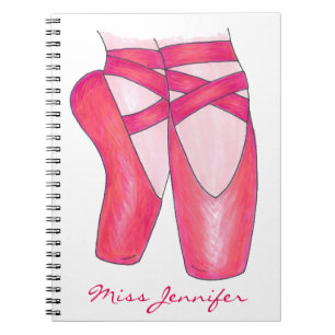 Personalised Dance Teacher Ballet Shoes Notebook