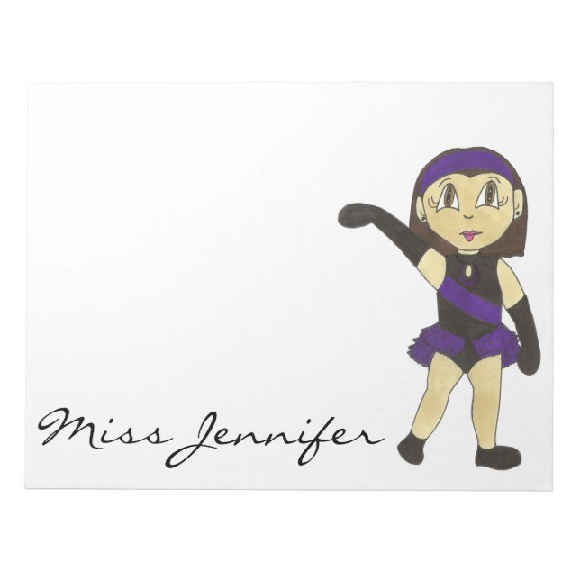 Personalised Dance Teacher Choreographer Jazz Gift Notepad (Front)