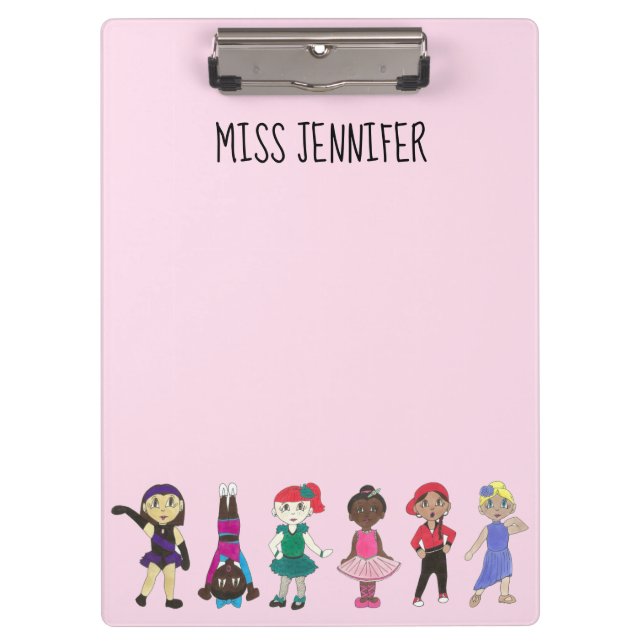 Personalised Dance Teacher Gift Ballet Tap Class Clipboard (Front)