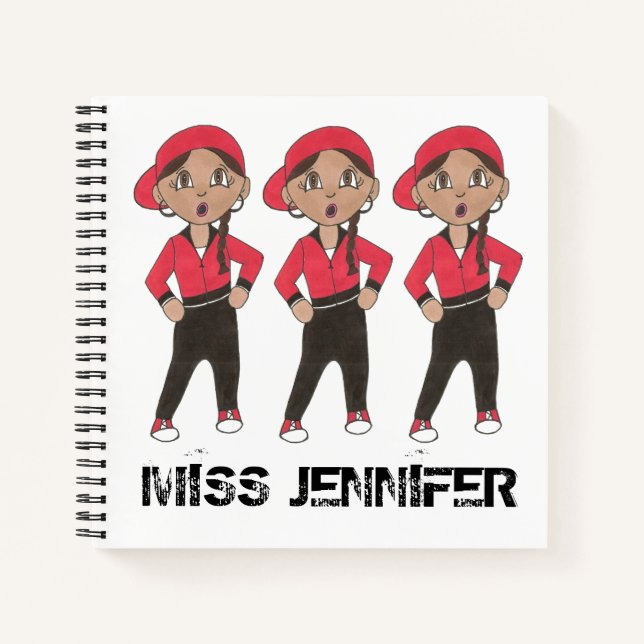 Personalised Dance Teacher Hip Hop Girl Recital Notebook (Front)