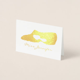 Personalised Dance Teacher Modern Lyrical Shoe Foil Card