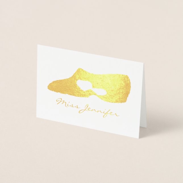Personalised Dance Teacher Modern Lyrical Shoe Foil Card (Front)