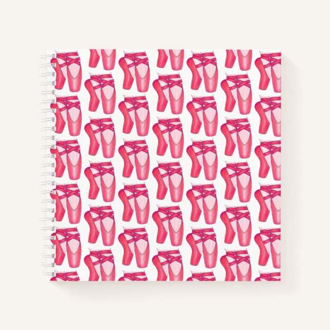 Personalised Dance Teacher Pink Ballet Pointe Toe Notebook (Front)