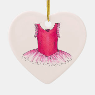Personalised Dance Teacher Pink Ballet Tutu Ceramic Tree Decoration