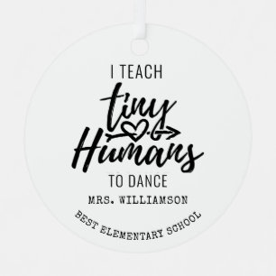 Personalised Dance Teacher Script Typography Metal Tree Decoration