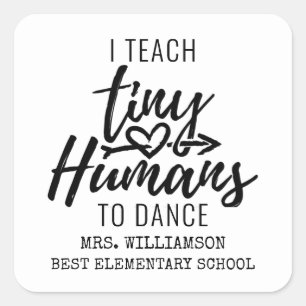 Personalised Dance Teacher Script Typography Square Sticker