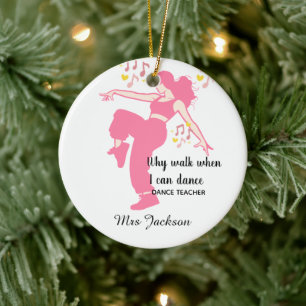Personalised Dance Teacher, teacher's appreciation Ceramic Tree Decoration