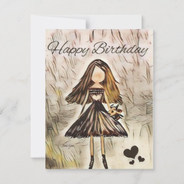 Personalised dancer Birthday Card ballerina (Front)