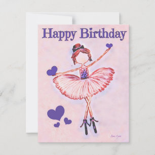Personalised dancer Birthday Card ballerina