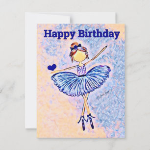 Personalised dancer Birthday Card ballerina
