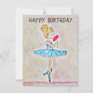Personalised dancer Birthday Card ballerina