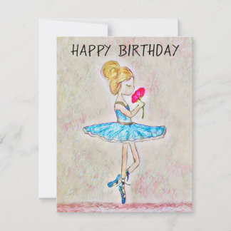 Personalised dancer Birthday Card ballerina