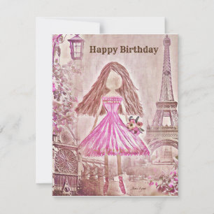 Personalised dancer Birthday Card ballerina