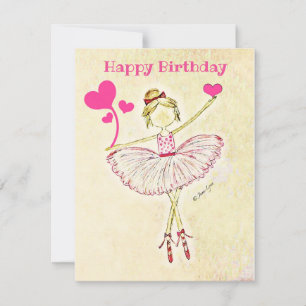 Personalised dancer Birthday Card ballerina