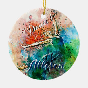 Personalised dancer  ceramic tree decoration