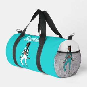 Personalised Dancer Duffle Bag Aqua White #1
