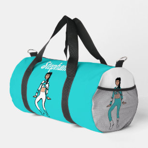 Personalised Dancer Duffle Bag Aqua White #2