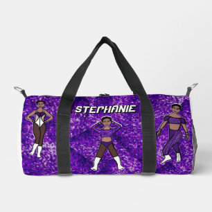 Personalised Dancer Duffle Bag Purple & Black #1
