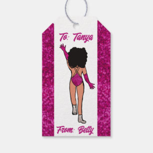 Personalised Dancer Gift Tag Fuchsia B