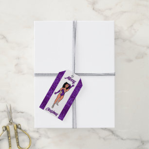 Personalised Dancer Gift Tag Purple B