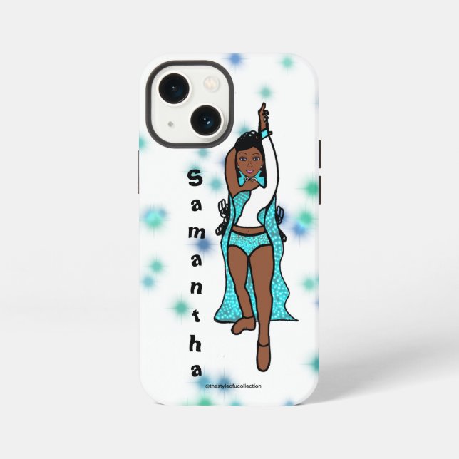 Personalised Dancer iPhone  /iPad case Aqua Cape (Back)