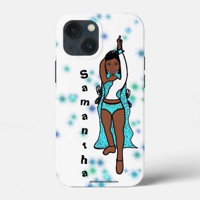 Personalised Dancer iPhone  /iPad case Aqua Cape (Back)