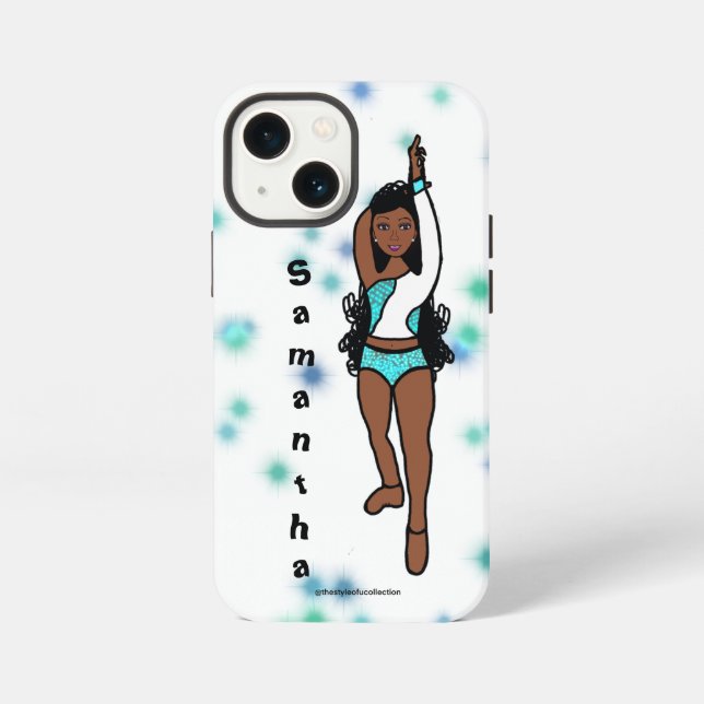 Personalised Dancer iPhone  /iPad case Aqua Spark (Back)
