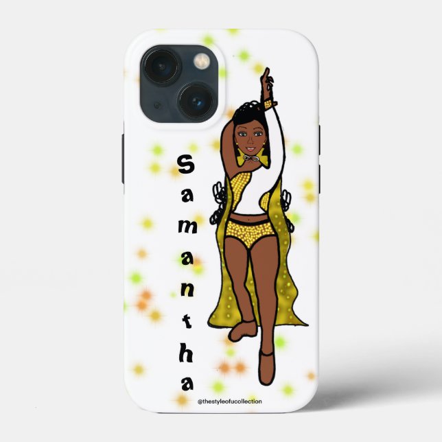 Personalised Dancer iPhone  /iPad case Gold Cape (Back)
