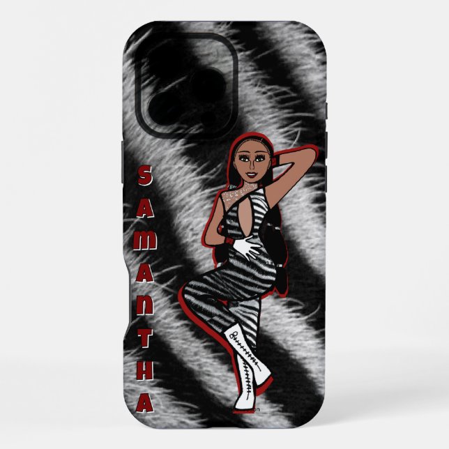 Personalised Dancer Red  Zebra #1 iPhone Case (Back)