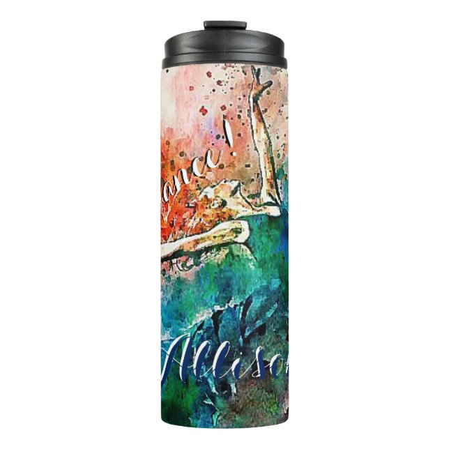 Personalised dancer  thermal tumbler (Front)