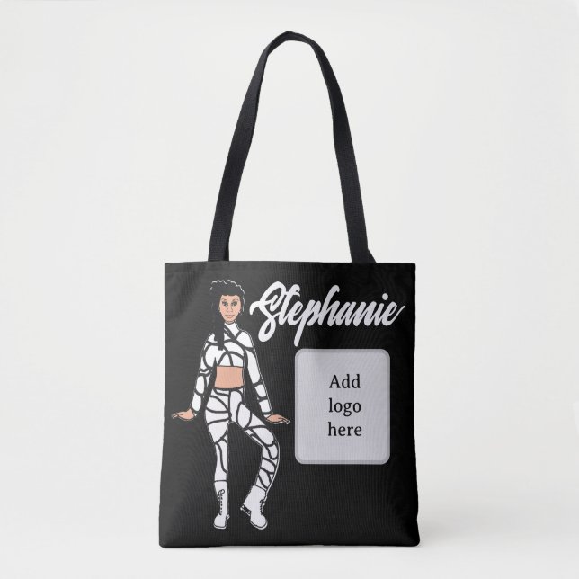 Personalised Dancer Tote (Black White 2) (Front)
