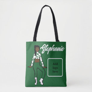Personalised Dancer Tote ( Green White)