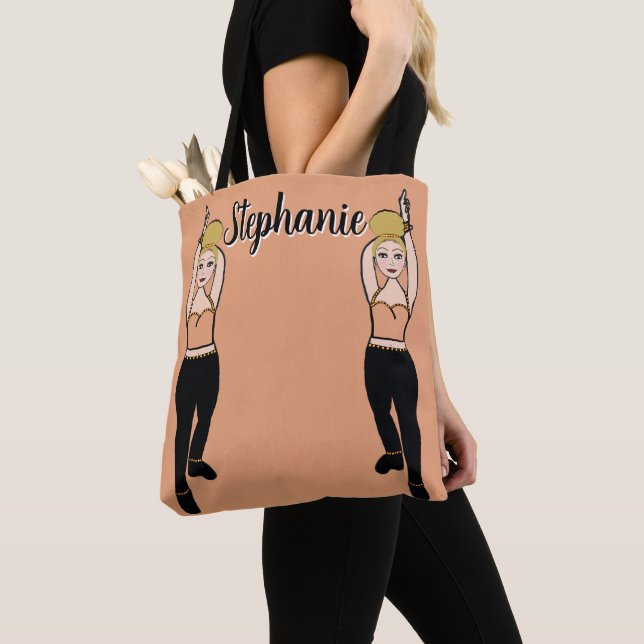 Personalised Dancer Tote (Peach) (Close Up)