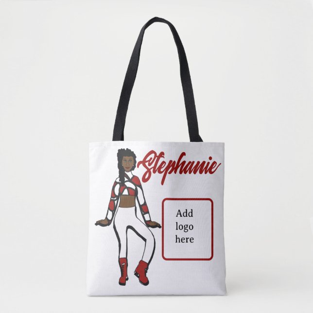 Personalised Dancer Tote ( Red White) (Front)