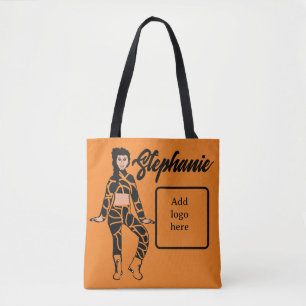 Personalised Dancer Tote (Tangerine Black) Bag