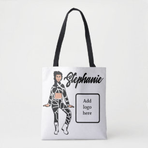 Personalised Dancer Tote ( White Black 2)