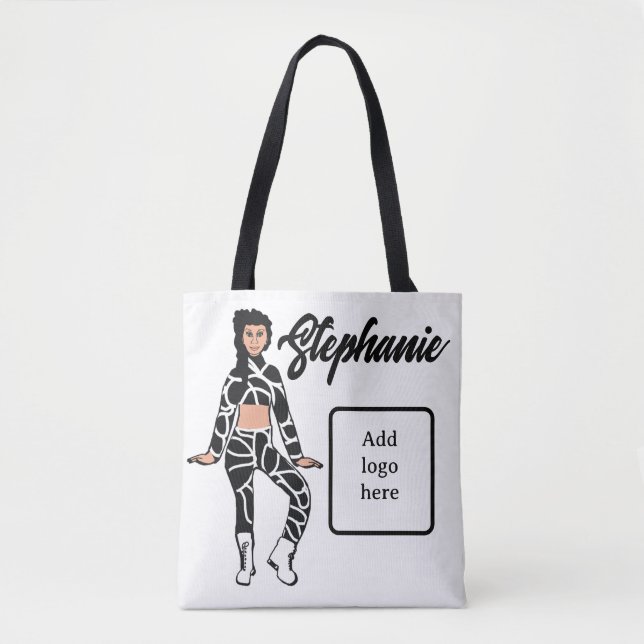 Personalised Dancer Tote ( White Black 2) Bag (Front)