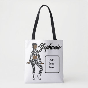 Personalised Dancer Tote ( White Black)) Bag
