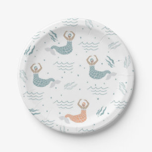 Personalised Dancing Mermaid Illustration Sea Paper Plate