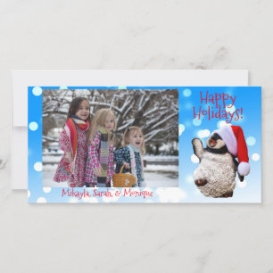 Personalised Dancing Penguin Christmas Holiday Card