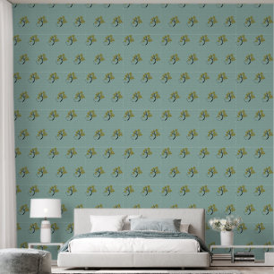 Personalised Dancing Tree Olive Green Wallpaper