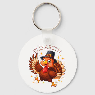 Personalised Dancing Turkey Key Ring