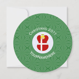 Personalised Danish Angel Christmas Flag Invitation