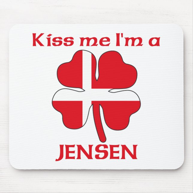 Personalised Danish Kiss Me I'm Jensen Mouse Mat (Front)