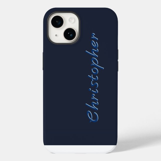 Personalised dark blue Radial Texture 15 Case-Mate iPhone Case (Back)