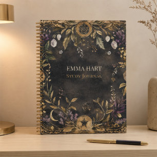 Personalised Dark Botanical Witchy Study Journal