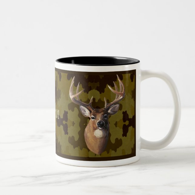 Personalised Dark Camo Deer Mug (Right)