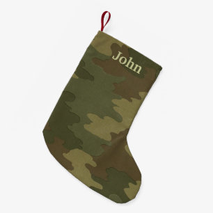 Personalised Dark Camouflage Christmas Stocking