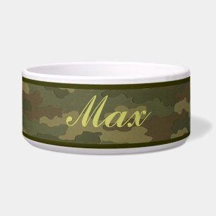Personalised Dark Camouflage Pet Bowl
