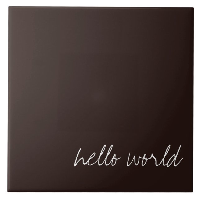 Personalised Dark Chocolate Brown Tile (Front)